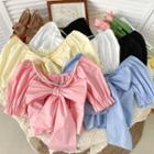 Pearl-chain Ribbon Crop Top In 5 Colors