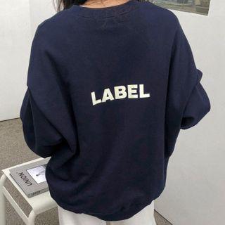 Lettering Sweatshirt Dark Blue - One Size
