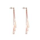 Fashion Simple Plated Rose Gold Geometric Triangle Tassel 316l Stainless Steel Earrings Rose Gold - One Size