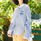 Dragonfly Embroidered Check Long-sleeve Shirt