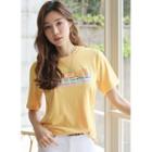 Call Me Printed T-shirt Yellow - One Size