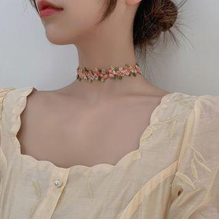 Floral Print Fabric Choker 1 Pc - Floral Print Fabric Choker - One Size