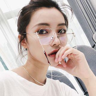Double-bridge Geometric Metal Frame Blue Light Blocking Eyeglasses