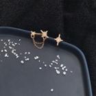 925 Sterling Silver Rhinestone Star Earring 1 Pair - 925 Silver Needle - As Shown In Figure - One Size