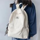 Lettering Applique Canvas Backpack / Bag Charm / Set