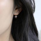 Rhinestone Star Earring 1 Pair - S925 Silver - One Size