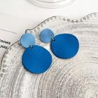 Disc Alloy Dangle Earring 1 Pair - S925 Silver Needle - Blue - One Size