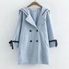 Double-breasted Sailor-collar Coat Blue - L