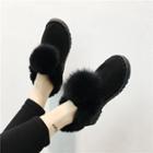 Furry Ball Ankle Snow Boots