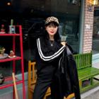 Extra Long-sleeve Contrast-trim T-shirt