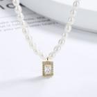 Rhinestone Faux Pearl Necklace 1 Pc - Off-white - One Size
