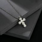 Smiley Face Cross Necklace Silver - One Size