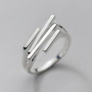 Geometric Layered Sterling Silver Ring 925 Silver - Silver - One Size