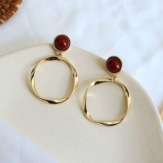 Twisted Alloy Hoop Dangle Earring 1 Pair - Gold - One Size