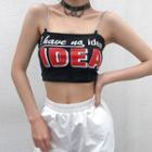 Lettering Chain Strap Cropped Camisole Top