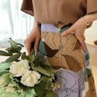 Flower Print Long Flare Skirt Ivory - One Size