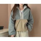 Contrast-panel Color-block Anorak Pullover