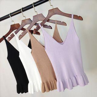 Ruffle Hem Spaghetti Strap Top
