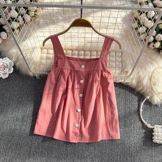 Button Oversized Tank Top