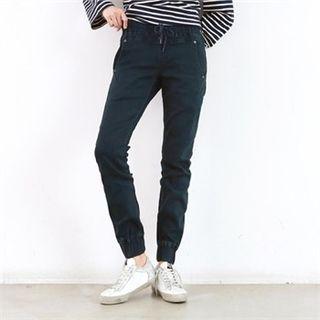 Cuff-hem Glen-plaid Tapered Dress Pants