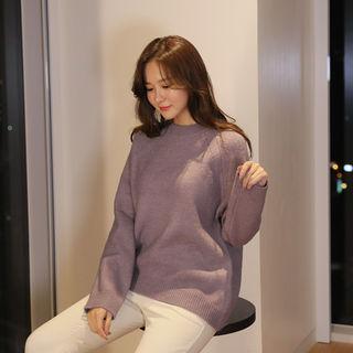 Crew-neck Punched Sweater