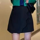 Scalloped Trim Mini A-line Skirt