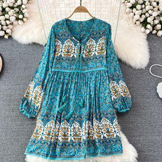 Tassel Printed Oversized Dress