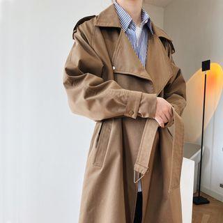 Belted Open-front Trench Coat