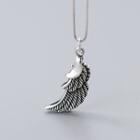 925 Sterling Silver Feather Pendant Necklace Silver - One Size
