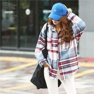 Dual-pocket Plaid Shirt Multicolor - One Size