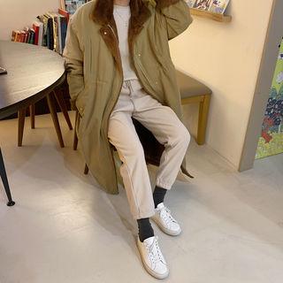 Faux-fur Drawstring-waist Safari Jacket