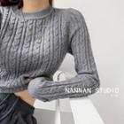 Slim-fit Cable-knit Cropped Sweater