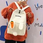 Carrot Letter Embroidered Canvas Backpack