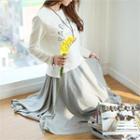 Band-waist Shirred Long Skirt