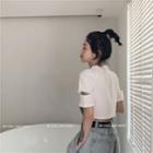 Short-sleeve Cut Out Cropped T-shirt