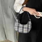Plaid Hobo Bag Plaid - Dark Blue - One Size
