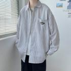 Long-sleeve Striped Shirt Jacket