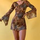 Front Tie Bell Sleeve One Piece