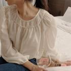 Crinkled Blouse White - One Size