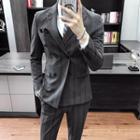 Striped Double-breasted Blazer / Vest / Dress Pants / Set