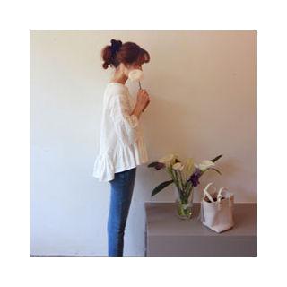 Ruffle-hem Perforated Top