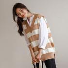 V-neck Stripe Sweater Vest