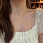 Faux Pearl Chain Choker Gold - One Size
