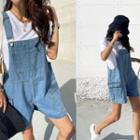 Classic Denim Overall Shorts Blue - One Size