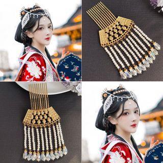 Faux Pearl Fringed Headpiece / Set