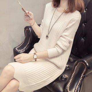Long-sleeve Rib Knitted Dress