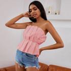 Shirred Peplum Top