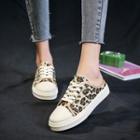 Leopard Lace Up Mule Sneakers