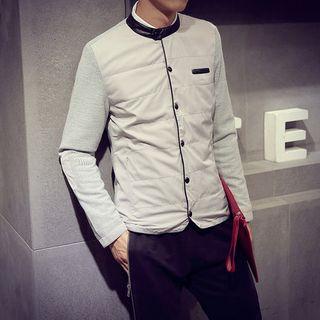 Stand Collar Button Up Jacket
