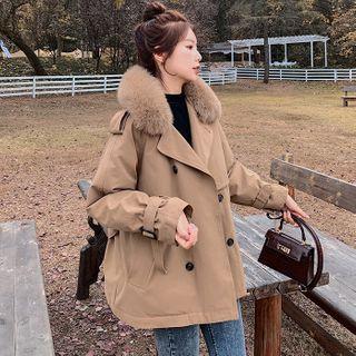 Fluffy Double Breasted Coat